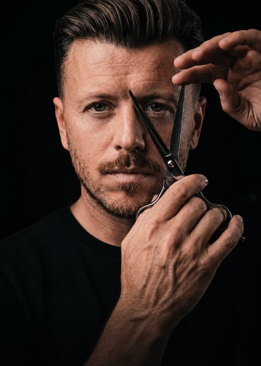 Josh Lamonaca, tesoura na mão